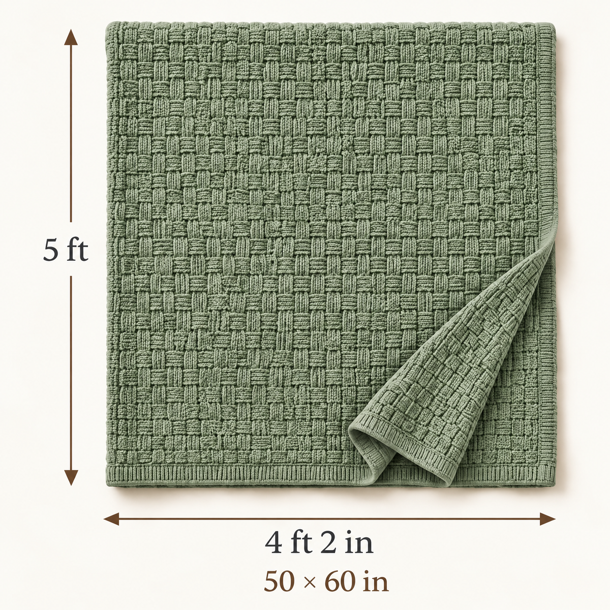 Marloweo™ Sage Basketweave Throw Blanket