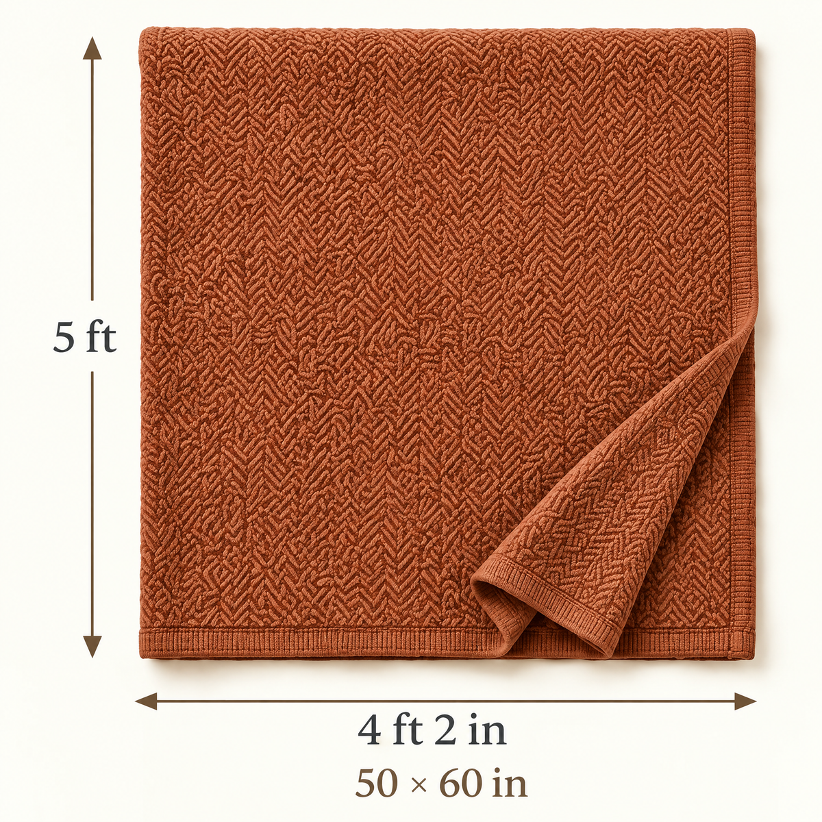 Marloweo™ Terracotta Herringbone Throw Blanket