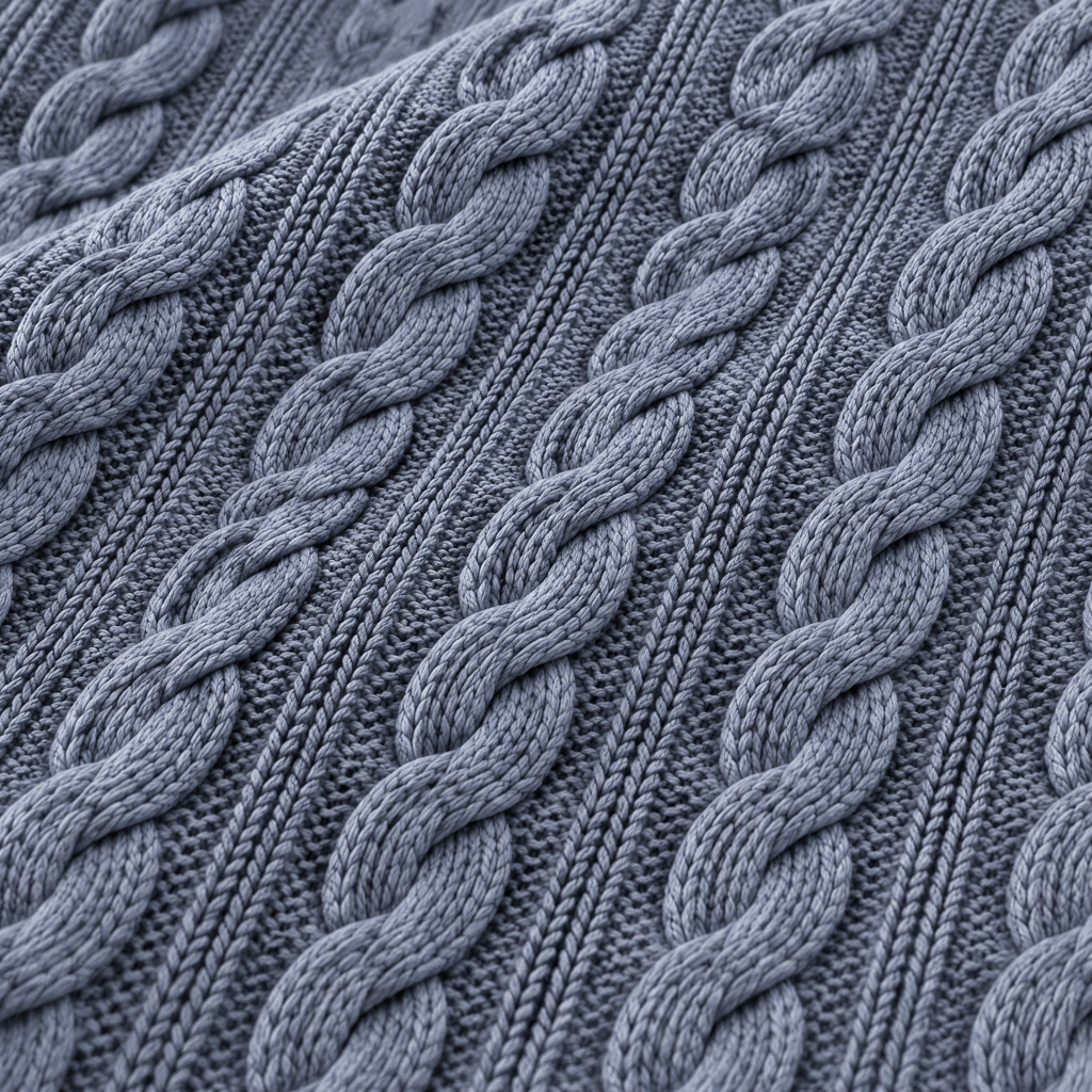 Marloweo™ Slate Blue Cable Throw Blanket