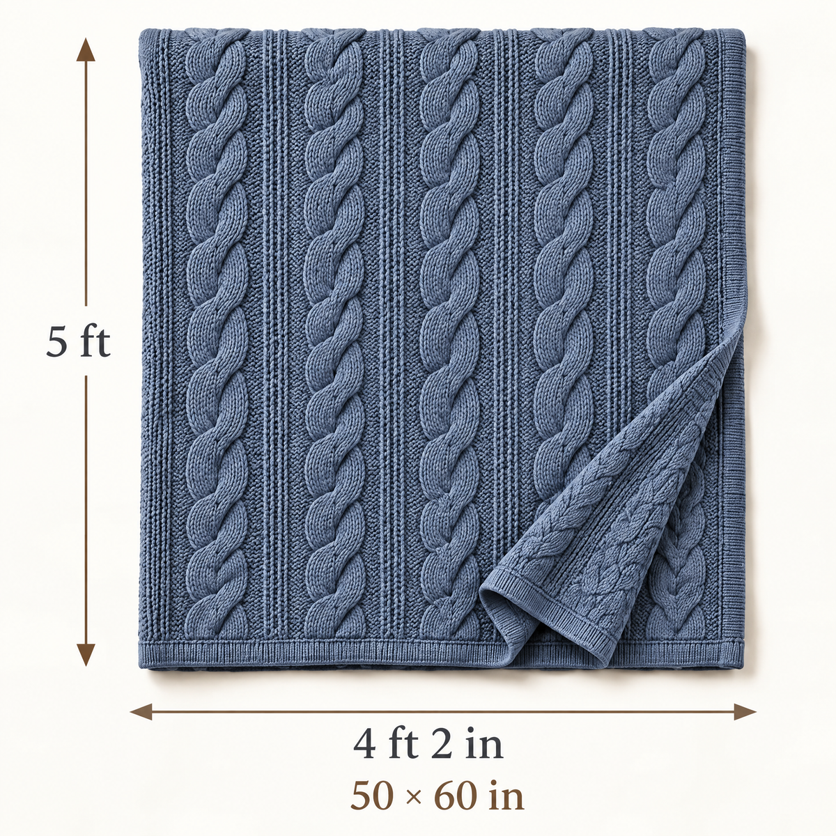 Marloweo™ Slate Blue Cable Throw Blanket