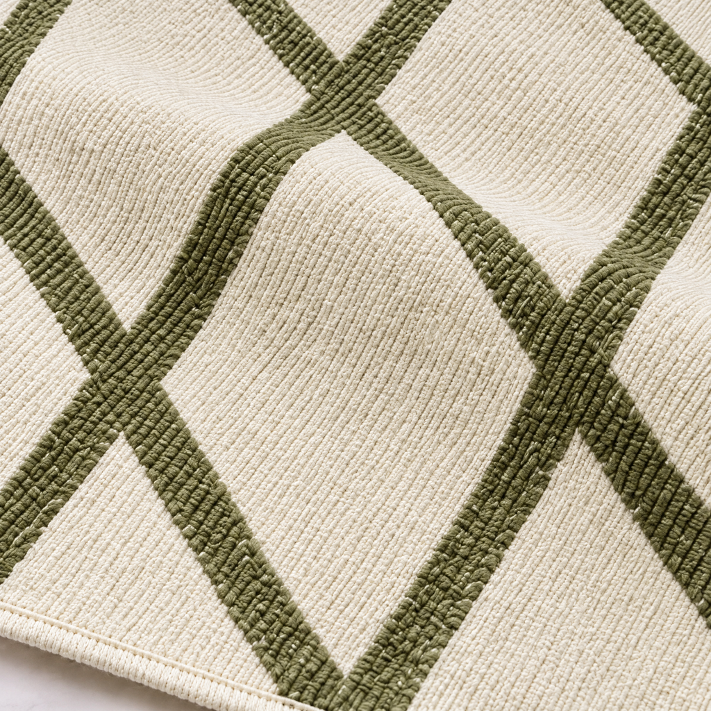 Marloweo™ Ivory & Olive Diamond Throw Blanket
