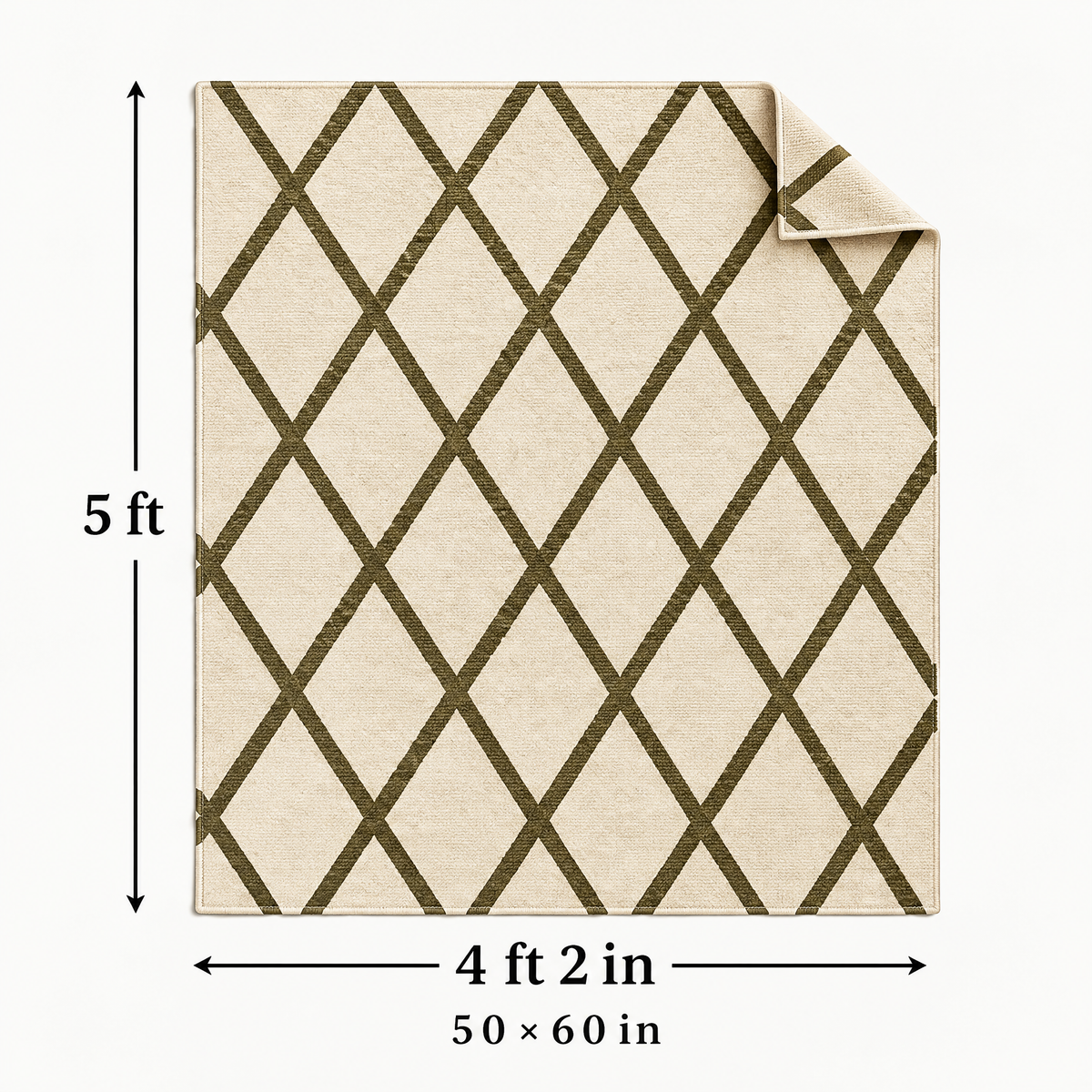 Marloweo™ Ivory & Olive Diamond Throw Blanket