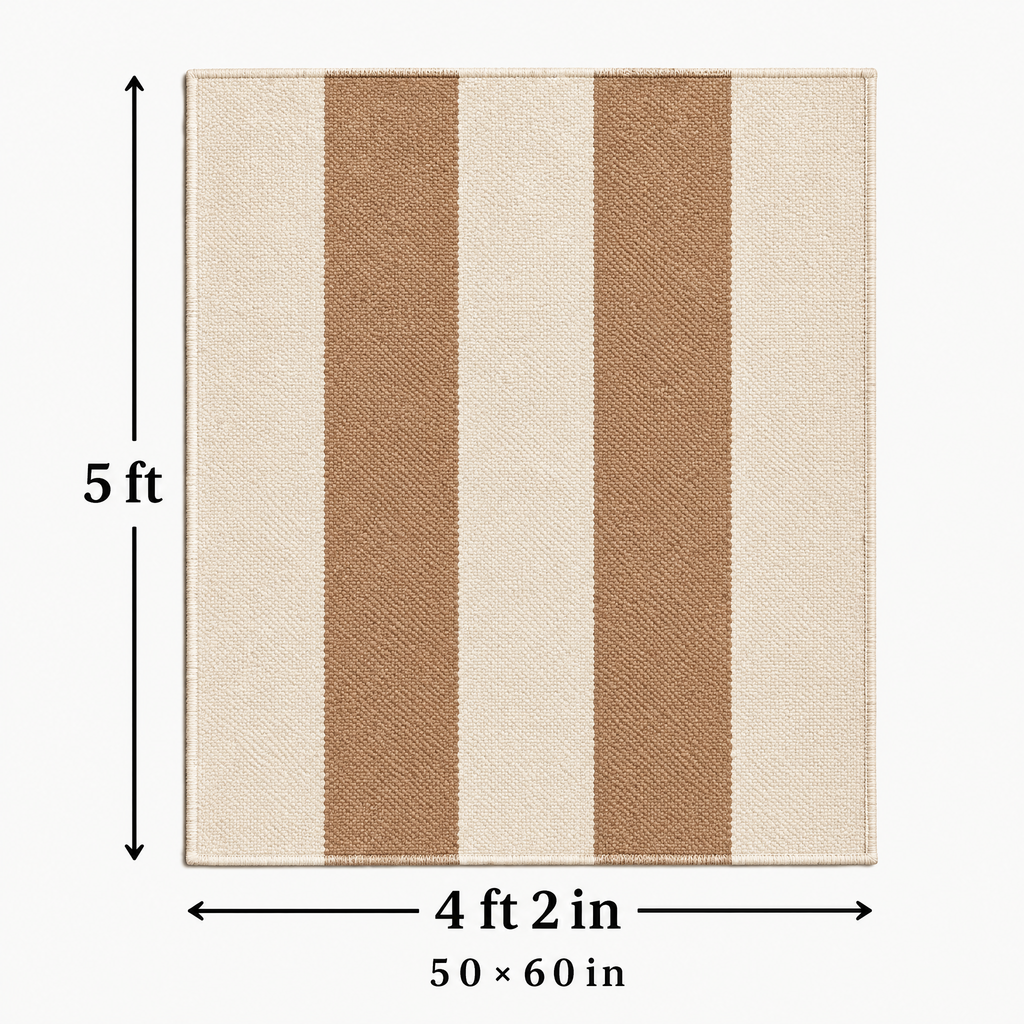 Marloweo™ Ivory & Taupe Stripe Throw Blanket