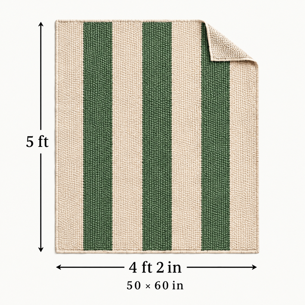 Marloweo™ Ivory & Sage Stripe Throw Blanket