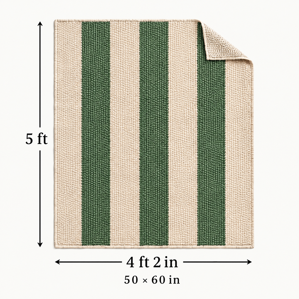 Marloweo™ Ivory & Sage Stripe Throw Blanket