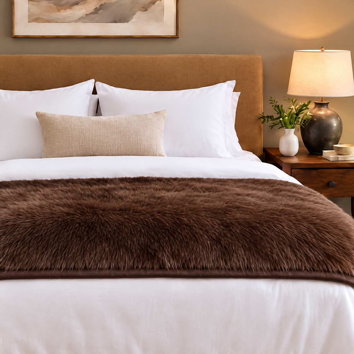 Marloweo™ Chocolate Brown Faux Fur Throw Blanket