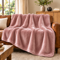 Marloweo™ Dusty Rose Faux Fur Throw Blanket