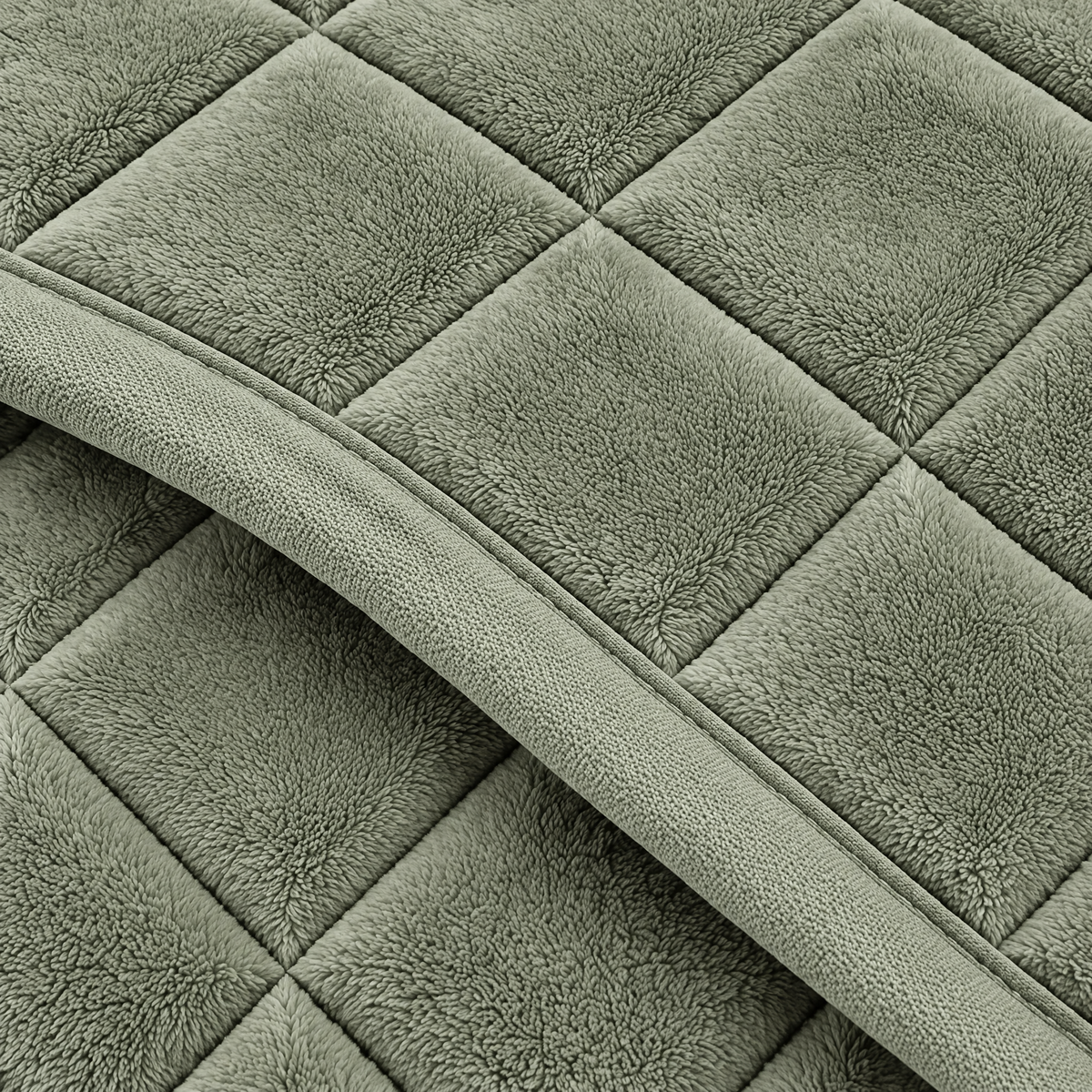 Marloweo™ Sage Diamond Quilted Plush Throw Blanket