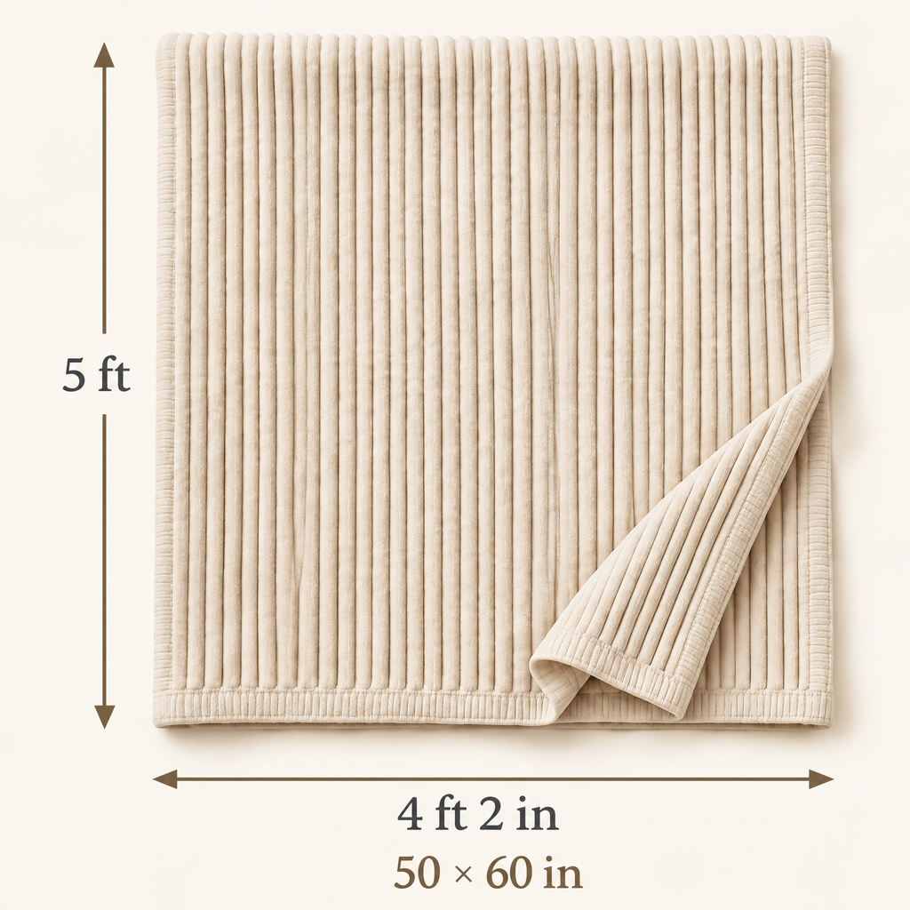 Marloweo™ Ivory Ribbed Throw Blanket